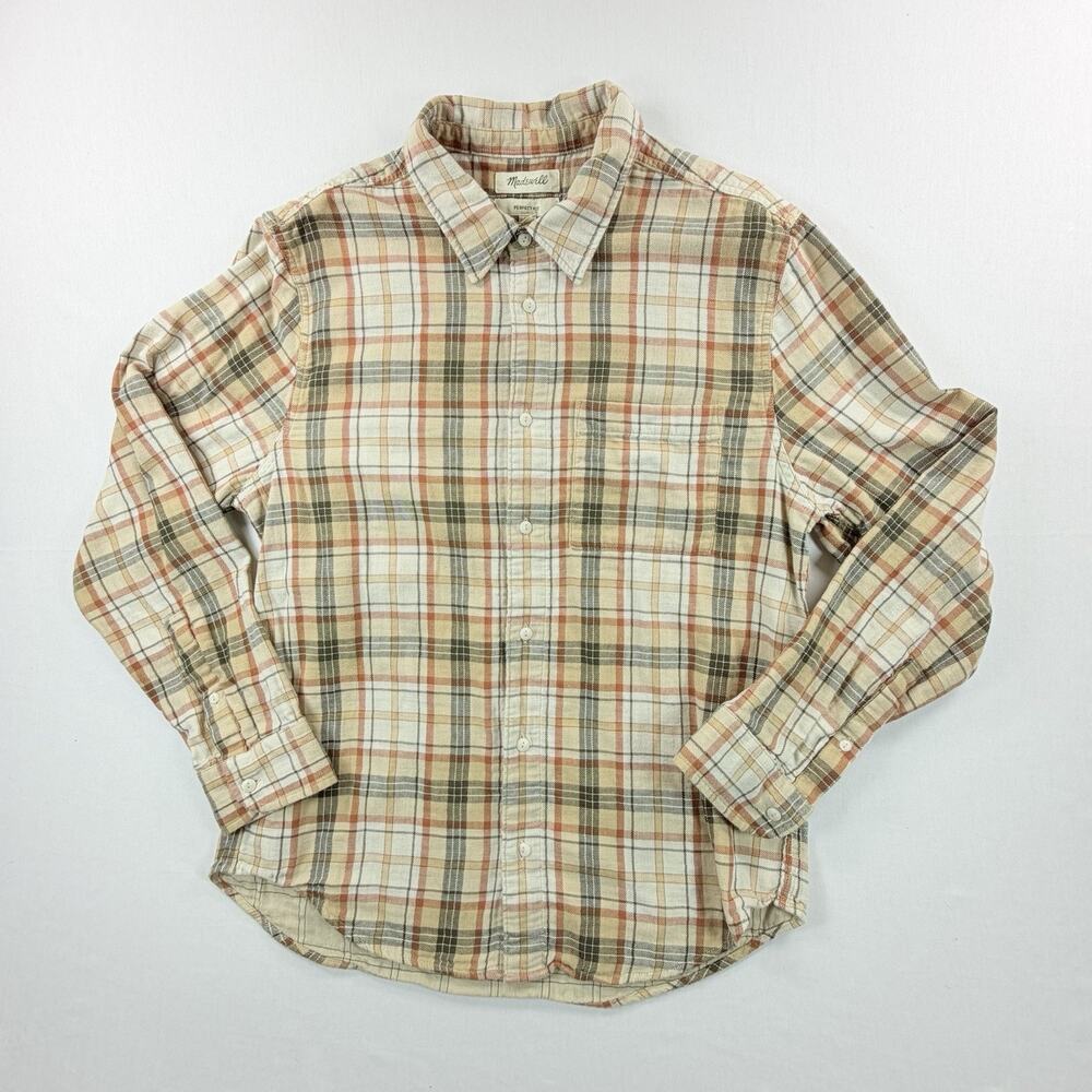 Madewell Women’s Perfect Fit Plaid Button Up Long Sleeve Shirt Size Large